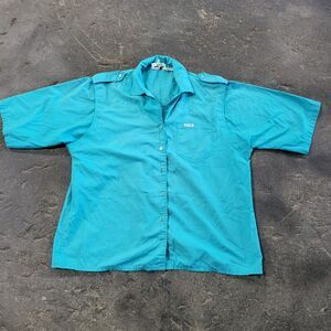 Vintage Golden Wings Shirt Size 40 Blue Button Up Pocket Western Blouse Top